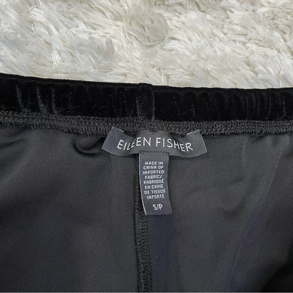 Eileen Fisher black velvet leggings festive winter size small - Picture 8 of 9